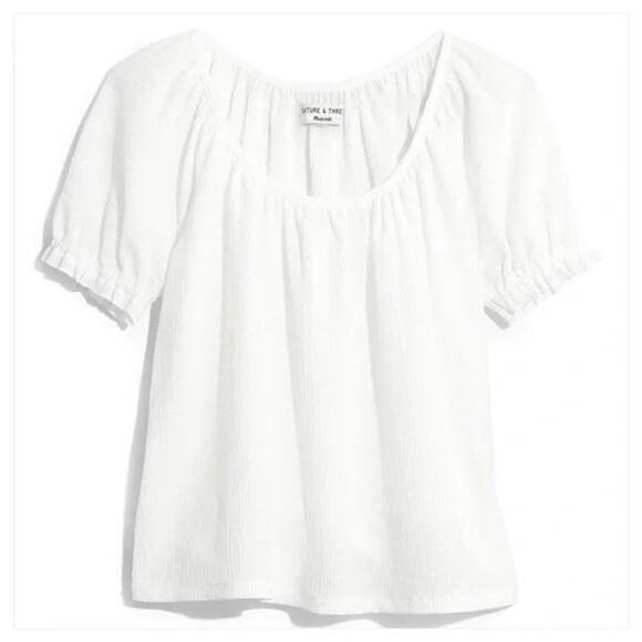 Madewell Blouse Women’s Small White NWT Puff Sleeve Cottagecore Romantic - Picture 1 of 13